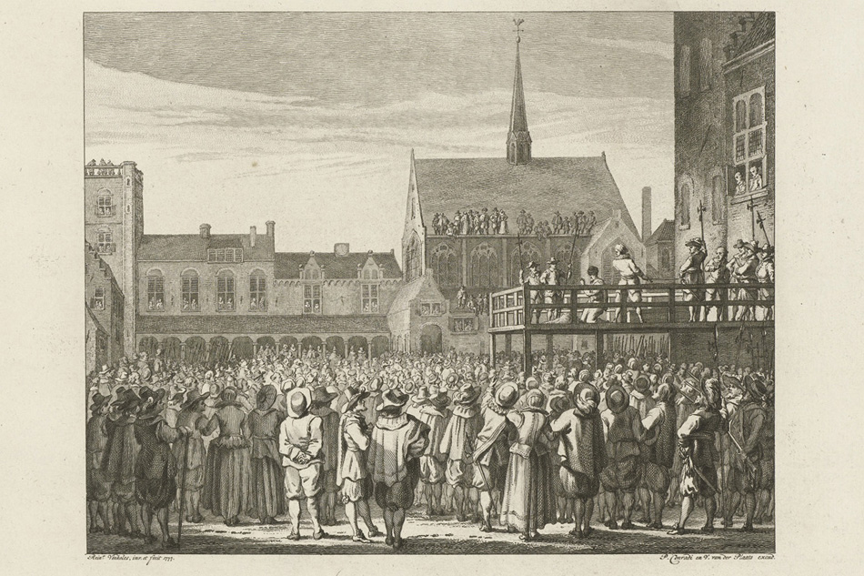 Onthoofding van Johan van Oldenbarnevelt op het Binnenhof.